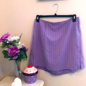 Cute Trendy Purple Plaid Mini Skirt